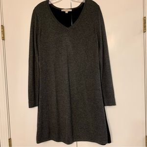 Loft charcoal gray and black sweater swing dress size S